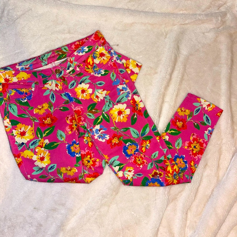 Brand new Kate Spade pink floral jeans
